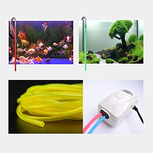 Airline Tubing for Aquarium 16.4 Feet Rubber Fish Tank Air Tubing Standard Colorful Aquarium Hose for Air Pump Black Yellow Green Red Blue (Blue) - color: Blue