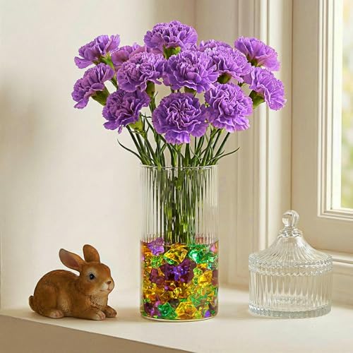 Syhood 570 Pcs 5 Sizes Yellow Green and Purple Fake Crushed Ice Rocks Acrylic Crystal Gems Plastic Diamonds Marble for Vase Fillers Table Scatter Room Mardi Gras Carnival St. Patrick's Day Decoration - color: Yellow, Green and Purple