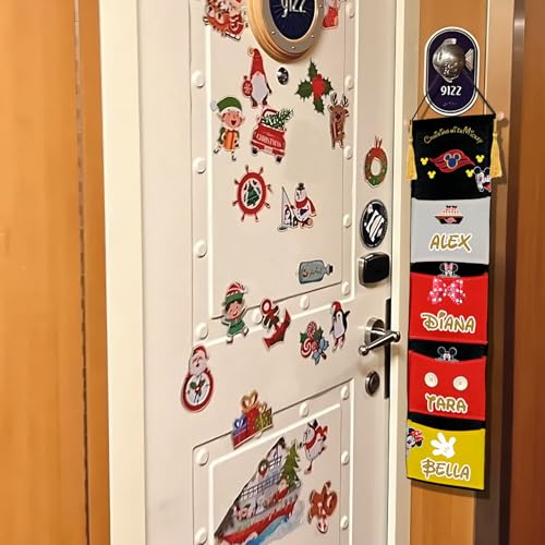 RUNROLE 8 Inch Narrow Fish Extender to Right Fit the Cabin Door - 1, 2, 3, 4 Pocket Hanging Storage Organizer, Easily Customize, 2026 & 2027 FE for Gift Exchanges and Pixie Dust, Cruise Essentials - size: 4 Pockets