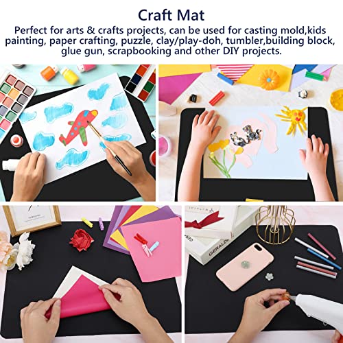 Gartful 2 Pack Silicone Crafting Mats, 15.7" x 11.8" Silicone Mat for Crafts, Large Heat Resistant Sheet for Jewelry Casting, Epoxy Resin, Painting, Counter Table Protector, Placemat, Nonstick, Black - color: Black, size: 2pcs - 15.7 x 11.8 inches
