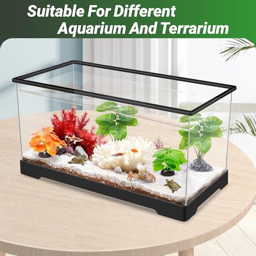 GOZILLA Fish Tank Plants, Reptile Artificial Plastic Plants, Reptile Plants for Terrarium, Aquarium Decorations Resin Pedestal Ornaments for Fish Tank Accessories Set.(4PCS/A-Set) - color: 4 Pcs/ a Set