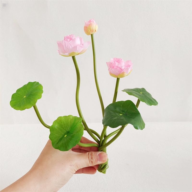 6 Pcs Artificial Silk Plants, 10' Floating Flowers, Plastic Lotus Flowers, Realistic Fake Lotus Decor for Fish Tank & Home Decor (Multicolour) - color: Multicolour