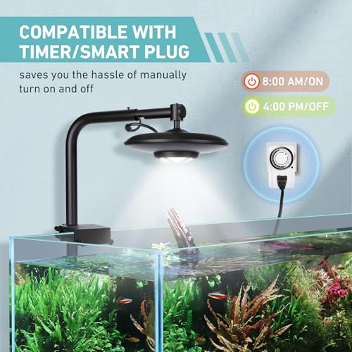 hygger 95W High PAR Aquarium LED Light, 5 Adjustable Brightness Full Spectrum Fish Tank Lamp & Stand Kit Ideal for Aquascaping Planted Tank Fish Display Shrimp Tank Paludarium