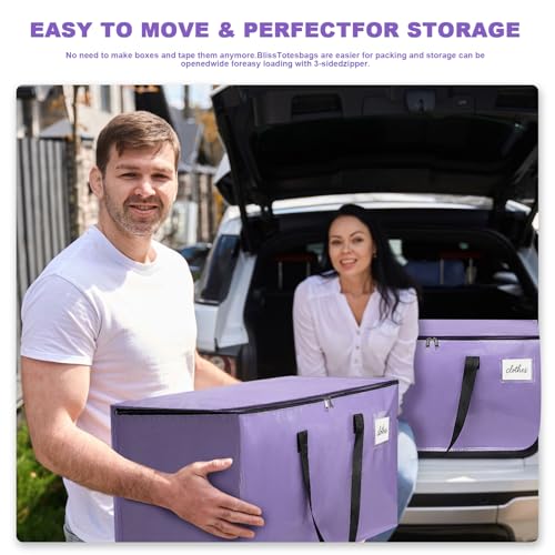 Moving Bags Heavy Duty Lavender Purple – Large Packing Bags for Moving, Extra Large Storage Totes with Zippers and Handles - color: Lavender Purple