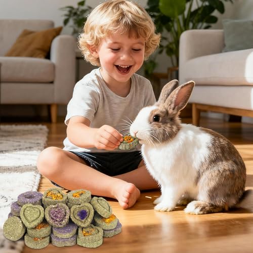 VESPRO 30PCS Guinea Pig Hay Food Natural Rabbit Chew Toys for Teeth，Hamster Toys, Bunny Chew Toys Timothy Hay Treats for Rabbits Chinchillas Rats, Small Animals Teeth Grinding - size: 1 Count (Pack of 30)