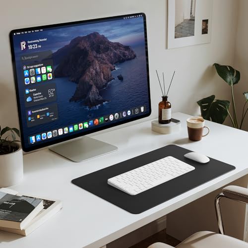 Jotsome Leather Desk Pad Mat, Non-Slip Desk Blotter Pad - Desk Protector for Office, Home, Lap Desk, Laptop, and Desktop - color: Black, size: 17" x 12"