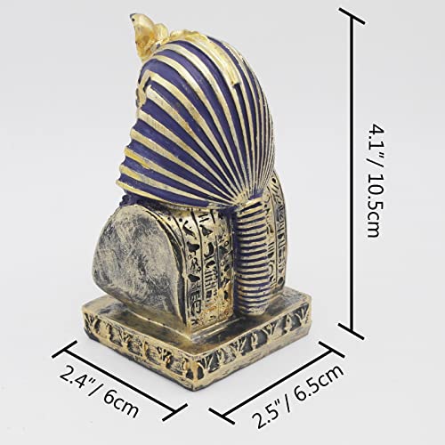 Aquarium Egyptian Pharaoh Fish Tank Decorations Ancient Egypt Reptile Turtle Lizard Spider Tanks Terrarium Décor Ornament Pet Gold - color: Bust of Pharaoh