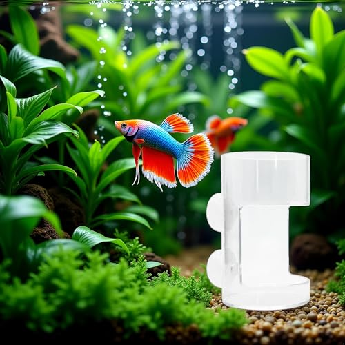 Clear Betta Fish Feeder - Fish Feeding Tube, Shrimp Feeding Dish, Betta Feeders with Suction Cup, Transparent Aquarium Feeders Bird Feeder, Fishs Tank Accessories
