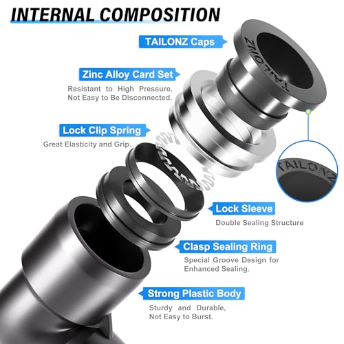 TAILONZ PNEUMATIC Elbow and Straight Combination 3/8 Inch Tube OD x 1/4 Inch NPT Thread Push to Connect Fittings PC-3/8-N2+PL-3/8-N2(Pack of 30) - size: 3/8"OD x 1/4"NPT