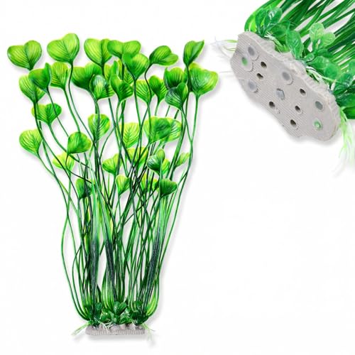 1 Pack Tall Aquarium Plants Plastic Realistic 15.35 Inches Aquarium Plants with Weighted Base Artificial Green Fish Tank Decor for Fish Tanks Aquascaping