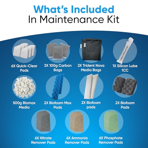 36 Pcs 406/407 Filter Media Canister Filter Maintenance & Replacement Filter Media Kit, Quick Clear, Carbon Bags (300g), Biomax (500g), Bio Foam, Phosphate-Ammonia-Nitrite Remover, Including Mesh Bags