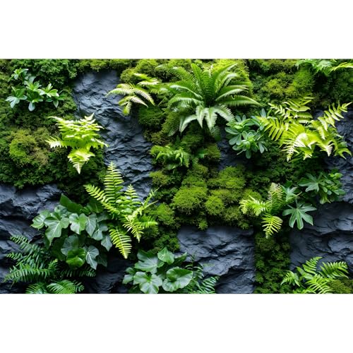 Rock Wall Reptile Habitat Background Greenery-Infused Room Vertical Moss Wall Terrarium Background Nature's Embrace Tropical Green Plants Fish Tank Background Moss Wall Aquarium Background 36x18in - color: Green, size: 36(W)x18(H)in