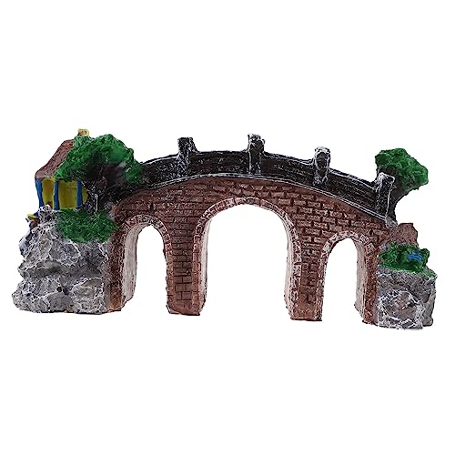 Mipcase Artificial Bridge Decor Realistic Fish Tank Bridge Aquarium Rock Set Random Color