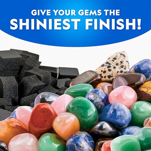 NATIONAL GEOGRAPHIC Rock Tumbling Media – GemFoam Reusable Rock Polisher Foam, Use After Rock Tumbling Grit Cycles, Adds Shine to Tumbled Rocks and Minerals, Rock Tumbling Supplies - style: New Polishing Foam