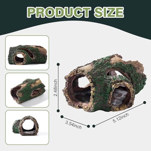 Resin Tree Trunk Aquarium Hideout Decoration, Driftwood Betta Fish Tank Cave, Non Toxic Safe Aquarium Ornament Decorations for Shrimp, Reptile Terrarium Cave Hide Accessories (Trunk) - color: Trunk
