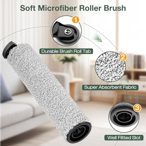 1+2 Pack iFloor 3/ S3 Brush Roller and HEPA Filter Set Compatible with Tineco iFloor 3/ Floor One S3 Cordless Vacuum Cleaners, 1 Pack Brush Roller + 2 Pack Vacuum HEPA Filters + 1 Pack Cleaner Tool - size: 1 Brush Roller + 2 HEPA Vacuum Filters