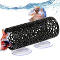 Abizoo Betta Fish Toys - Betta Tunnel Black, Small Hole Hollow Cave, Safer for Small Fish & Shrimp, Aquarium Decor & Hideout Tube