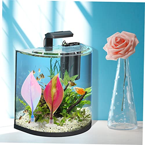 Happyyami 4pcs Decorate Fish Resting Bed Leaf Decor Aquarium Betta Fish Hammock Leaves Silicone Leaf Fish Tank Supplies Simulation Leaf Decor Fish Tank Sucker Fish Skin
