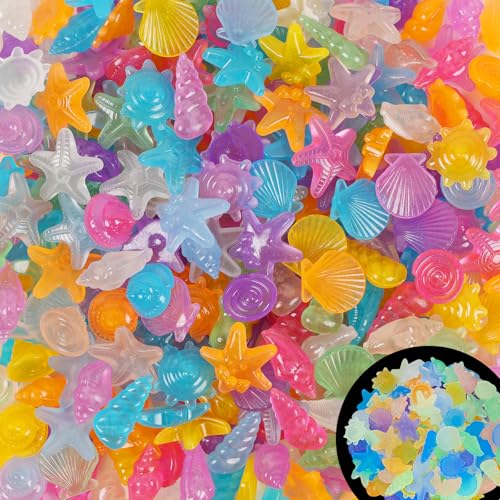 Kaiyuan Dynasty 100pc Sea Glow in The Dark Rocks Aquarium Glow Stones Rocks for Fish Tank Glow Pebbles for Fairy Garden,Yard,Bonsai,DIY Crafts,Color (0.8-1.2") - color: Multi-colored, size: 100