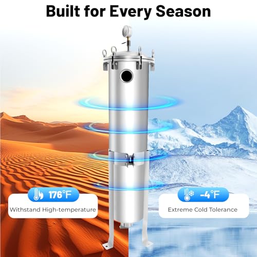 2" NPT Bag Filter Housing Sock Filter, Bag Filtering Equipment 150 Psi 304 Stainless Steel in/Out #2 Bag with Mesh