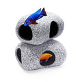 2PCS Aquarium Hideaway Rocks for Aquatic Pets to Breed, Play and Rest, Safe and Non-Toxic Fish Tank Ornaments, Ceramic Decor Rocks for Betta - size: 3.7"x2.7"x2"(2 pcs)
