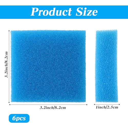 6PCS Aquarium Glass Cleaner Sponge, Non-Scratch Fish Tank Cleaning Sponge Fish Tank Walls Cleaner Tools for Aquarium Glasses 3.2×3.2×1 in