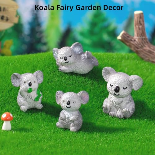 Koala Fairy Garden Accessories - Miniature Koala Figurines for Micro Landscape, Bonsai Craft, Cake Toppers, Desktop Decor, Fairy Garden, DIY,Car Decor, 6Pcs