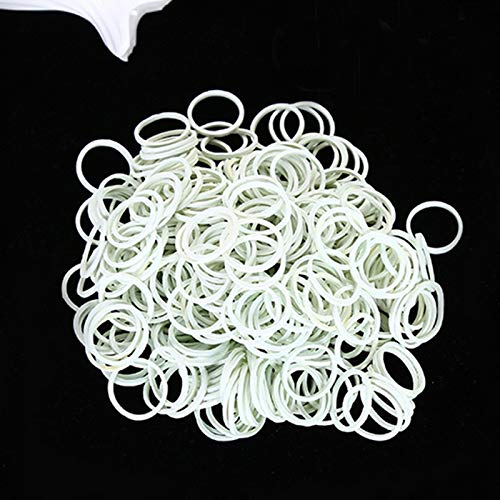 AMUU Rubber Bands1200pcs white small Rubber Band Mini Soft Elastic Bands for Hair Braids Hair Diameter 16mm rubber bands for Office Supplies School Home - color: White-1200Pcs