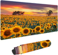 Sunflowers in The Sunlight Customized Large Extended Gaming Mouse Pad with Stitched Edges and Non-Slip Rubber Base,Suitable for Office and Home Use,31.5x15.7 Inches - color: Sunflowers in the Sunlight