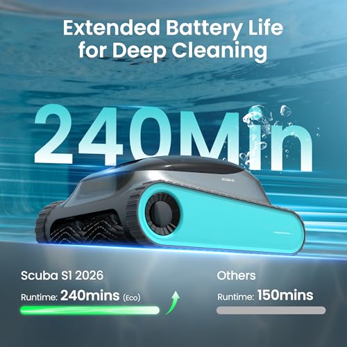 (2026 Upgrade)(Renewed) Aiper Scuba S1 Robotic Pool Cleaner, Weekly Custom Cleaning Plan, 270 Min Runtime, Over-the-Waterline Scrubbing, Smarter Navigation - color: Blue