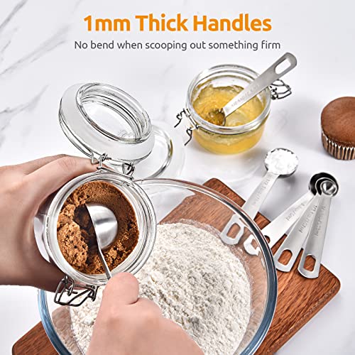 Measuring Spoons: U-Taste 18/8 Stainless Steel Measuring Spoons Set of 9 Piece: 1/16 TSP, 1/8 TSP, 1/4 TSP, 1/3 TSP, 1/2 TSP, 3/4 TSP, 1 TSP, 1/2 tbsp & 1 tbsp Dry and Liquid Ingredients - size: XL-9 pcs