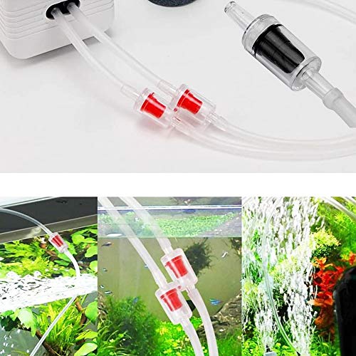 20 PCS Aquarium Air Pump Check Valves with 25 Feet Airline Tubing Clear Plastic One Way Non-Return Check Valve for Fish Tank