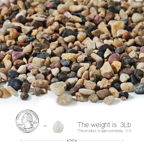 3Lb Pebbles for Indoor Plants,River Rocks for Succulent Plants,Aquarium Gravel,Decorative Stones Bonsai Garden Pebbles,Aquarium Rocks for Landscaping,Plants,Vase Fillers (Brown) - color: Brown