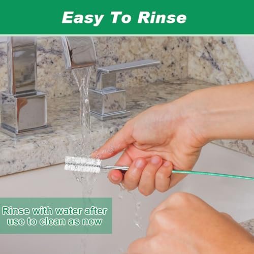 Auto Sunroof Drain Cleaning Tool,197Inch Long Pipe Cleaner for Car,Flexible Tube Cleaning Brush with 2Pcs 7.9inch Cleaning Brush Skinny Pipe Drain Dredge Cleaning Tool for Car Sunroof Wiper Drain Hole - size: 500cm