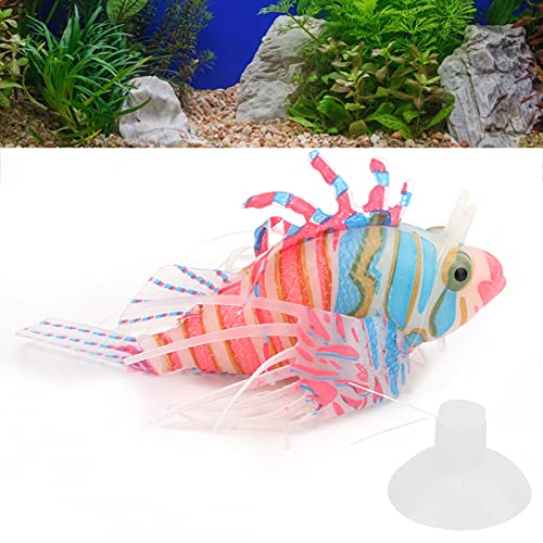 Yinhing Fake Fish, Floating Fish Luminous Silicone with Suction Cup Artificial Fake Glowing Effect Aquarium Decor Swimming for Aquarium Box Decoration ()