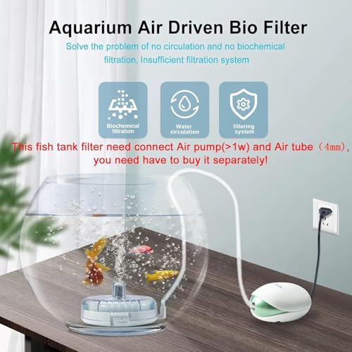 UPETTOOLS Mini Aquarium Sponge Filter, Small Internal Fish Tank Filter Detachable Submersible Filter with Air Stone Suitable for 20-40 Gallon Tank ((Air Pumps and Air Tube Not Included) - size: BT306