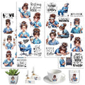 UV DTF Cup Wraps, 4 Sheets Nurse Quotes 16oz Glass Cups, Clear Transfer Stickers for Tumblers and Bottles, Assorted Pattern Set - style: Nurse Quotes