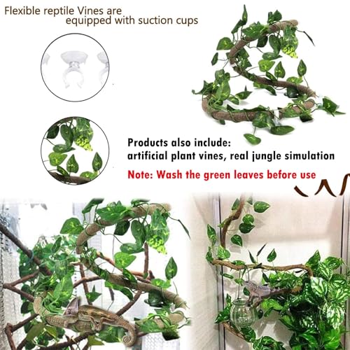 Hamiledyi Reptile Driftwood Branch Decor Terrarium Ornament Wood Climbing Natural Aquarium Driftwood Decoration for Snake Bearded Dragon Leapord Gecko Lizard Iguana