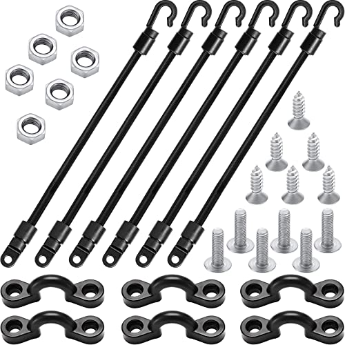 Mudder 6 Sets Fishing Rod Strap Holder, Adjustable Deck Mount Connector for Boat Marine Supply, 18-inch Pole Holder for Secure Rod Storage