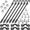 Mudder 6 Sets Fishing Rod Strap Holder, Adjustable Deck Mount Connector for Boat Marine Supply, 18-inch Pole Holder for Secure Rod Storage