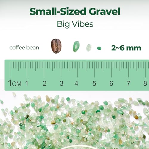 T4U Crystal Chips Stone Crushed Quartz Jade Pebbles 1LB - Fluorite Tumbled Gravel Small Decorative Pebbles Bulk, Mini Polished Rocks Sand Pieces for Crafts, Vases Filler, Plants, Aquarium Gravel Rocks - color: #8 - Jade, size: 1 LB