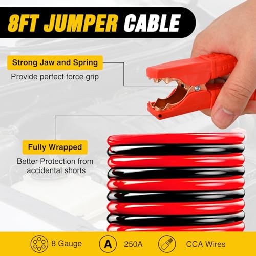 Nilight Car Emergency Kit with Jumper Cable, First Aid Kit Safety Assistance Tools for Travel Camping Outdoor Cars Truck SUV RV, Roadside Essentials with Flash Light - color: Essential Kit+Flash Light