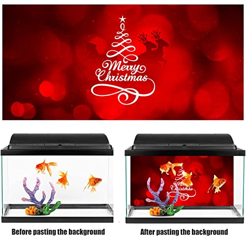 Christmas 3D Fish Tank Background Backdrop Aquarium Decorative Paper - Christmas TreeAquarium Background Poster PVC Self Adhesive Fish Tank Decor Landscape,122x61cm - size: 122x61cm