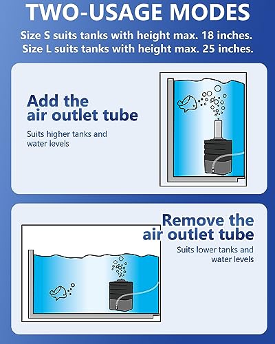 Moonorange Aquarium Bio Sponge Filter, Super-Quiet Submersible Fish Tank Foam Filter with 1 Spare Sponge, Suits Tanks Within 110 Gallon(L)