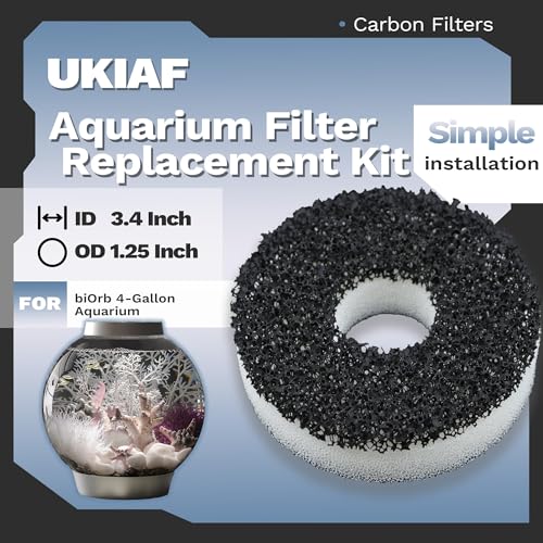 Aquarium Filter Replacement Kit 10 Foam 10 Carbon Rings with 10 Air Stones for Biorb Aquariums Compatible Media Replacement Service Accessories