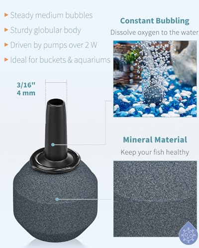 Pawfly Aquarium 0.8 Inch Air Stone Ball Bubble Diffuser Release Tool for Nano Air Pumps Small Buckets and Fish Tanks, 10 Pack - size: 0.8 Inch