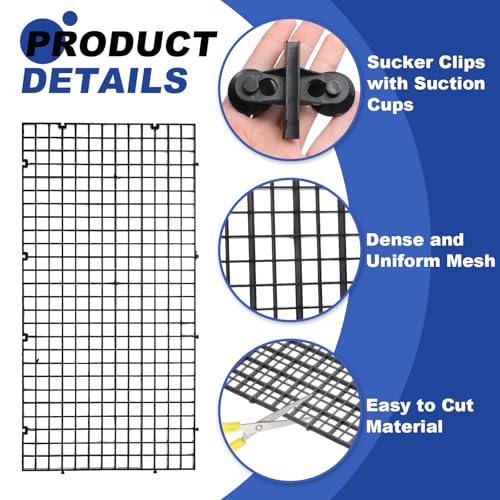 uxcell 2Pcs Aquarium Fish Tank Divider, 12x6 Inch Plastic Egg Crate Light Diffuser Grid Filter Bottom Partition Separator with Sucker Clips and Suction Cups for Aquarium, Black - color: Black, size: 12x6 Inch