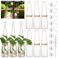 9 Sets Window Hanging Propagation Stations 3.54'' Plastic Propagation Vases with Suction Cup & Traceless Nail, Propagated Plant Holder Wall Jars for Office Home Garden Decoration Lover Gift
