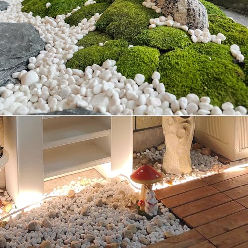 40lbs White Rocks for Landscaping,1-2 Inch Decorative Pebbles for Plants,River Rocks for Backyard,Flower Beds, Indoor Fountains, Paths, Aquarium Vase,Outdoor Garden - color: Natural White, size: 1-2 Inch(40LB)