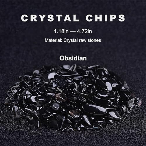 Crystal Chips Stone-Aquarium Rocks Decor,Fish Gravel,Tumbled Stone Chips for Aquascape Vase Filler,DIY Crafts,Indoor Plants - color: Black